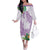 Polynesia Family Matching Off The Shoulder Long Sleeve Dress and Hawaiian Shirt Sharks Duo Tropical Lavender