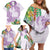 Polynesia Family Matching Off Shoulder Short Dress and Hawaiian Shirt Sharks Duo Tropical Lavender