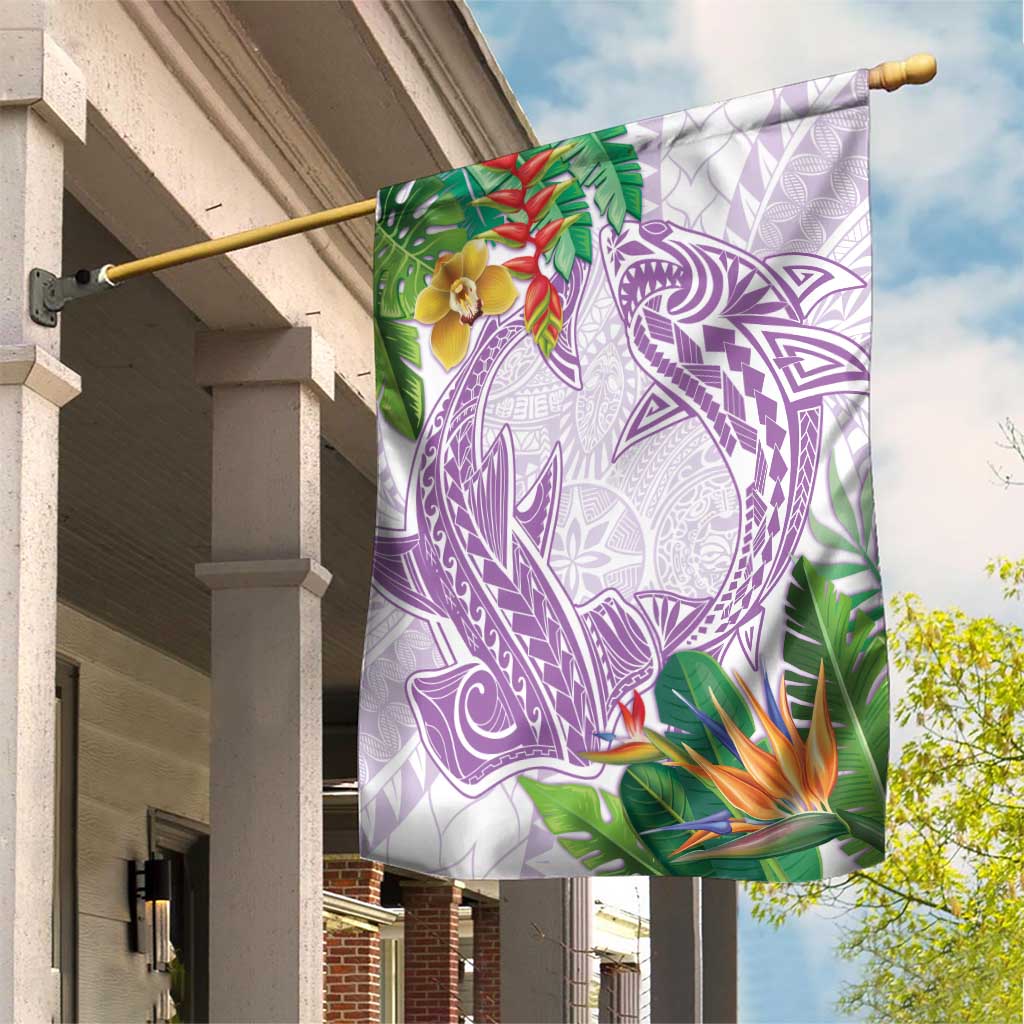 Polynesia Garden Flag Sharks Duo Tropical Lavender