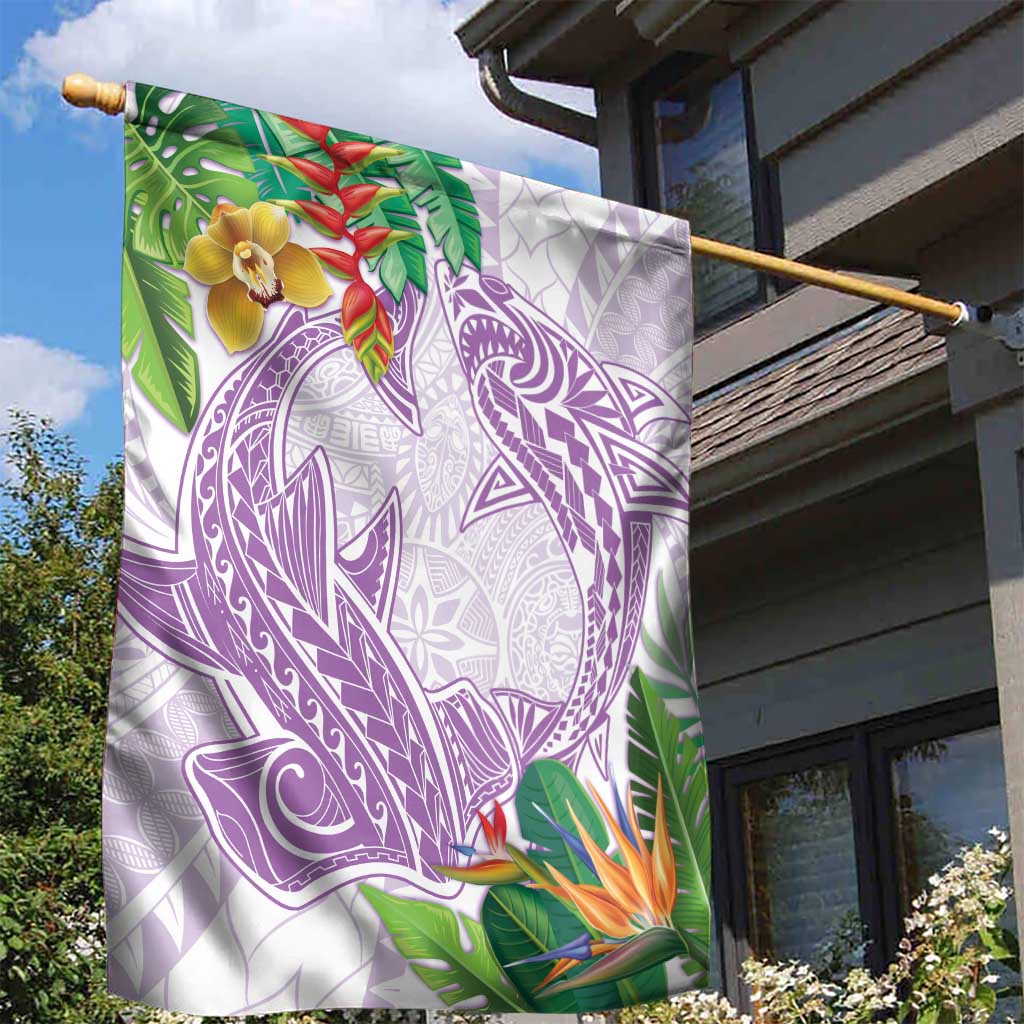 Polynesia Garden Flag Sharks Duo Tropical Lavender LT7 - Polynesian Pride