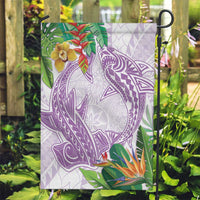 Polynesia Garden Flag Sharks Duo Tropical Lavender LT7 Garden Flag Lavender - Polynesian Pride