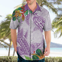 Polynesia Hawaiian Shirt Sharks Duo Tropical Lavender LT7 - Polynesian Pride