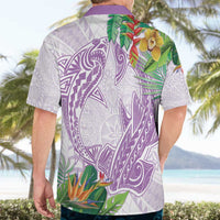 Polynesia Hawaiian Shirt Sharks Duo Tropical Lavender LT7 - Polynesian Pride