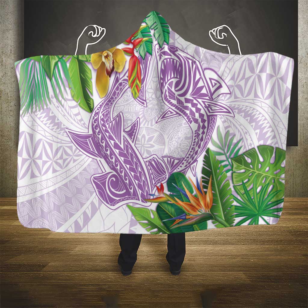 Polynesia Hooded Blanket Sharks Duo Tropical Lavender LT7 - Polynesian Pride