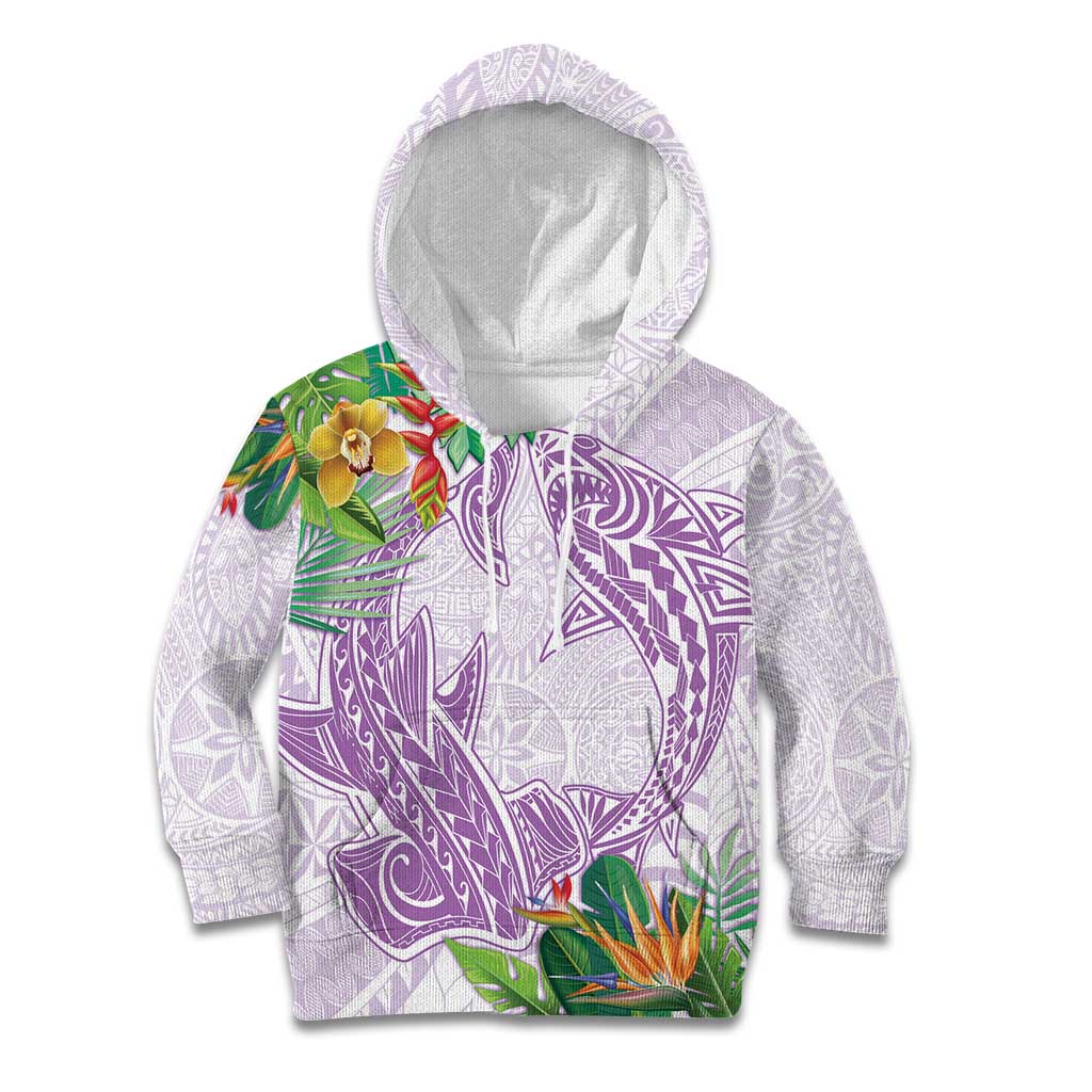 Polynesia Kid Hoodie Sharks Duo Tropical Lavender