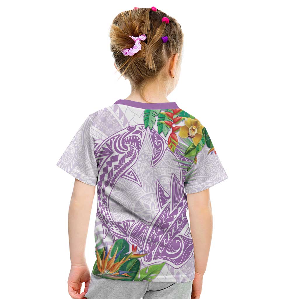 Polynesia Kid T Shirt Sharks Duo Tropical Lavender