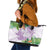 Polynesia Leather Tote Bag Sharks Duo Tropical Lavender