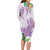 Polynesia Long Sleeve Bodycon Dress Sharks Duo Tropical Lavender