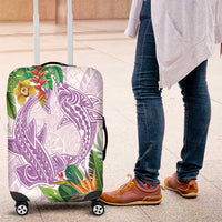 Polynesia Luggage Cover Sharks Duo Tropical Lavender