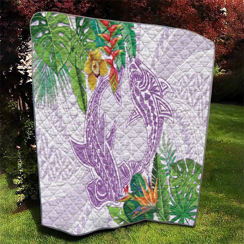 Polynesia Quilt Sharks Duo Tropical Lavender