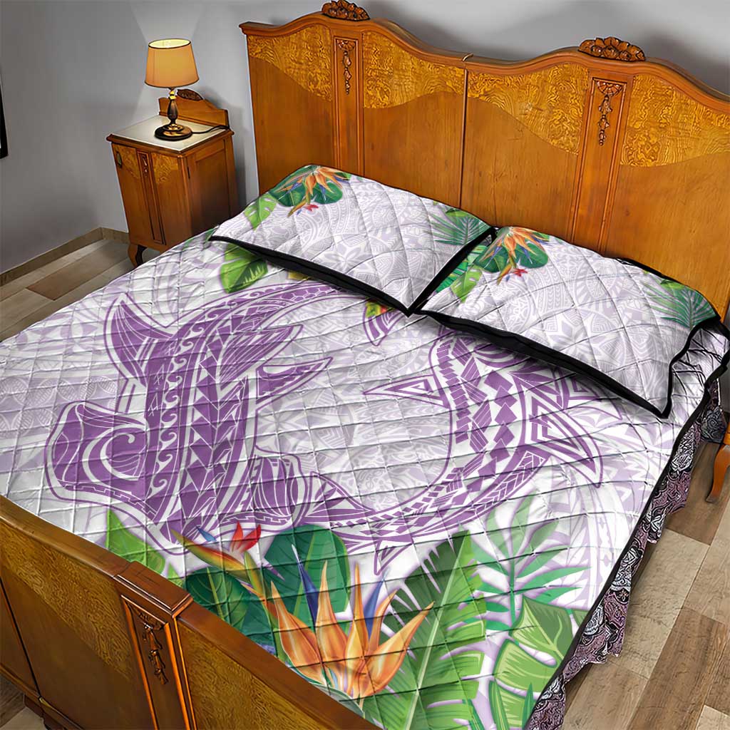 Polynesia Quilt Bed Set Sharks Duo Tropical Lavender LT7 - Polynesian Pride