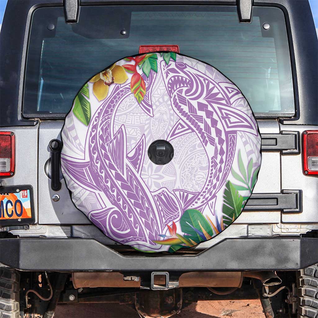 Polynesia Spare Tire Cover Sharks Duo Tropical Lavender LT7 Lavender - Polynesian Pride