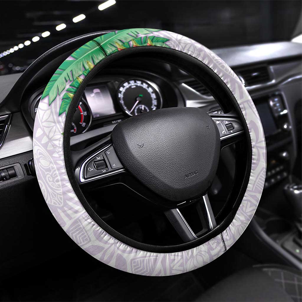 Polynesia Steering Wheel Cover Sharks Duo Tropical Lavender LT7 Universal Fit Lavender - Polynesian Pride