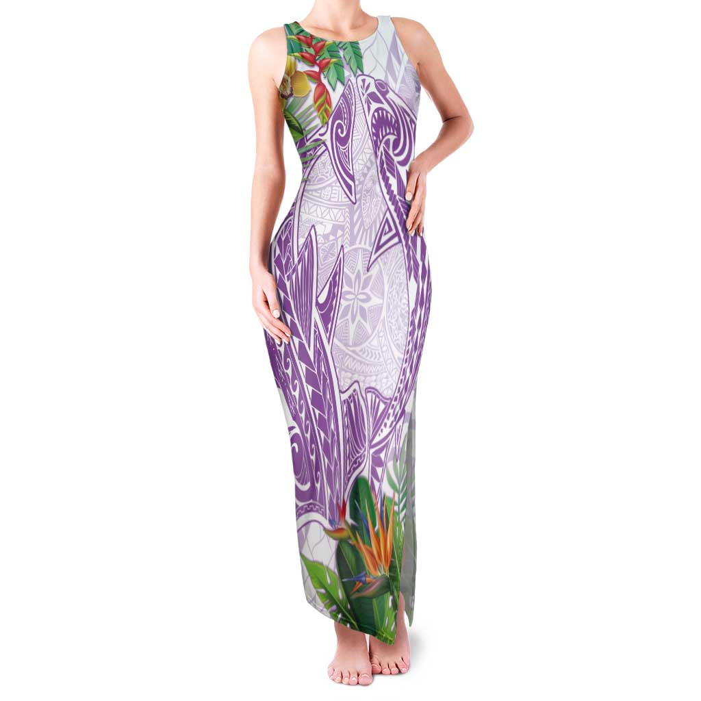 Polynesia Tank Maxi Dress Sharks Duo Tropical Lavender LT7 Women Lavender - Polynesian Pride