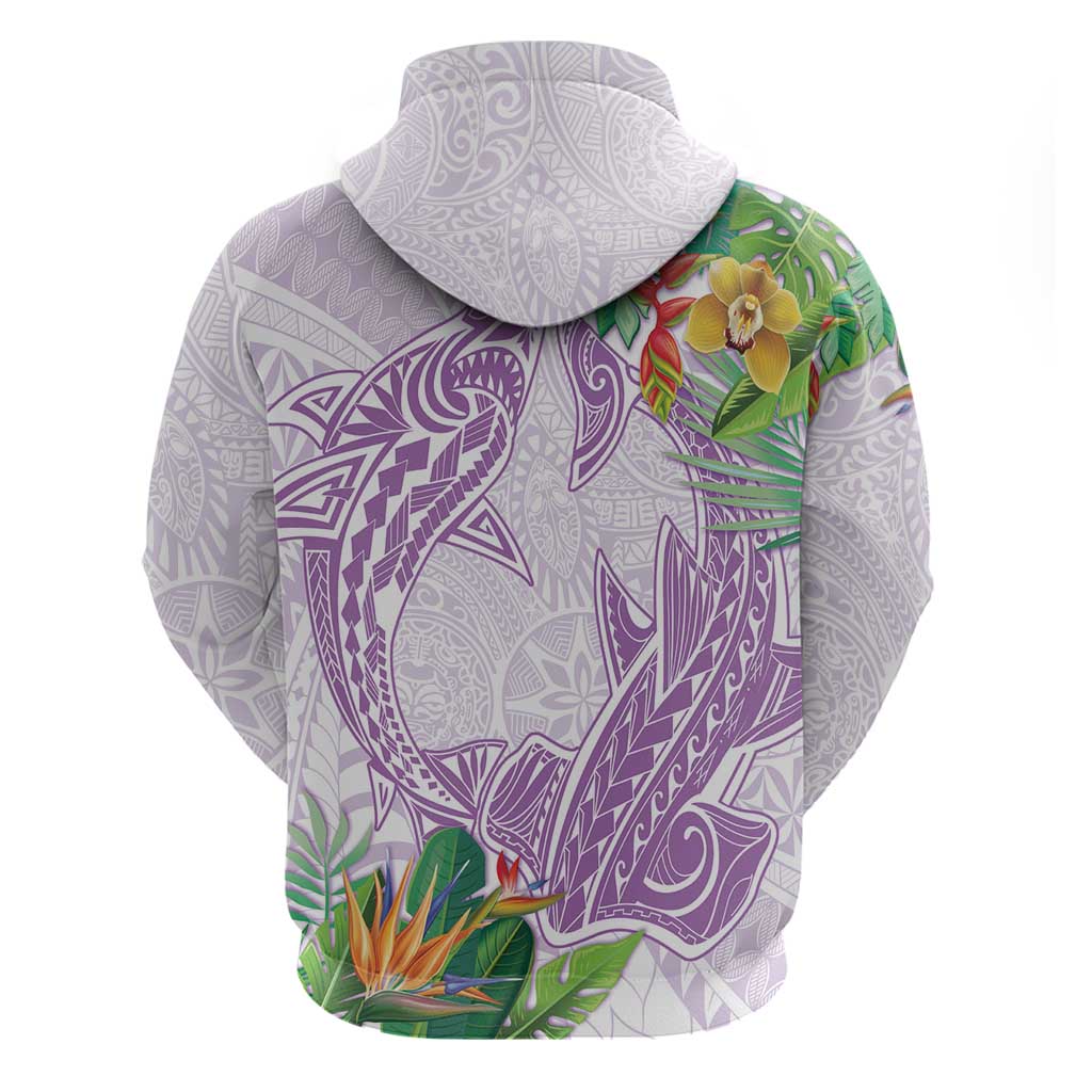 Polynesia Zip Hoodie Sharks Duo Tropical Lavender