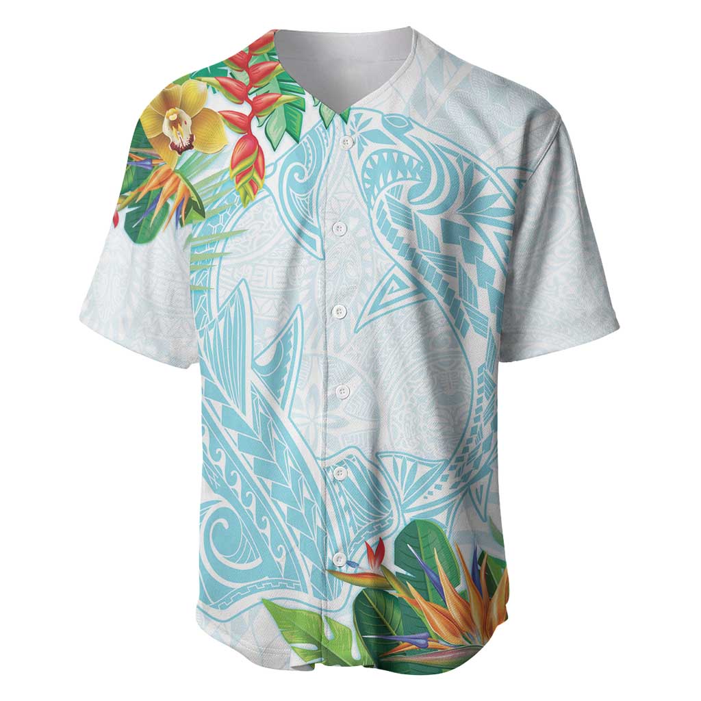 Polynesia Baseball Jersey Sharks Duo Tropical Turquoise