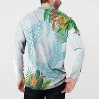 Polynesia Button Sweatshirt Sharks Duo Tropical Turquoise