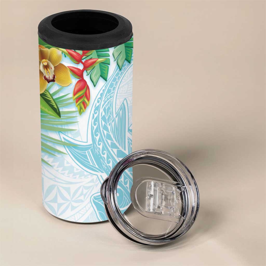Polynesia 4 in 1 Can Cooler Tumbler Sharks Duo Tropical Turquoise LT7 - Polynesian Pride