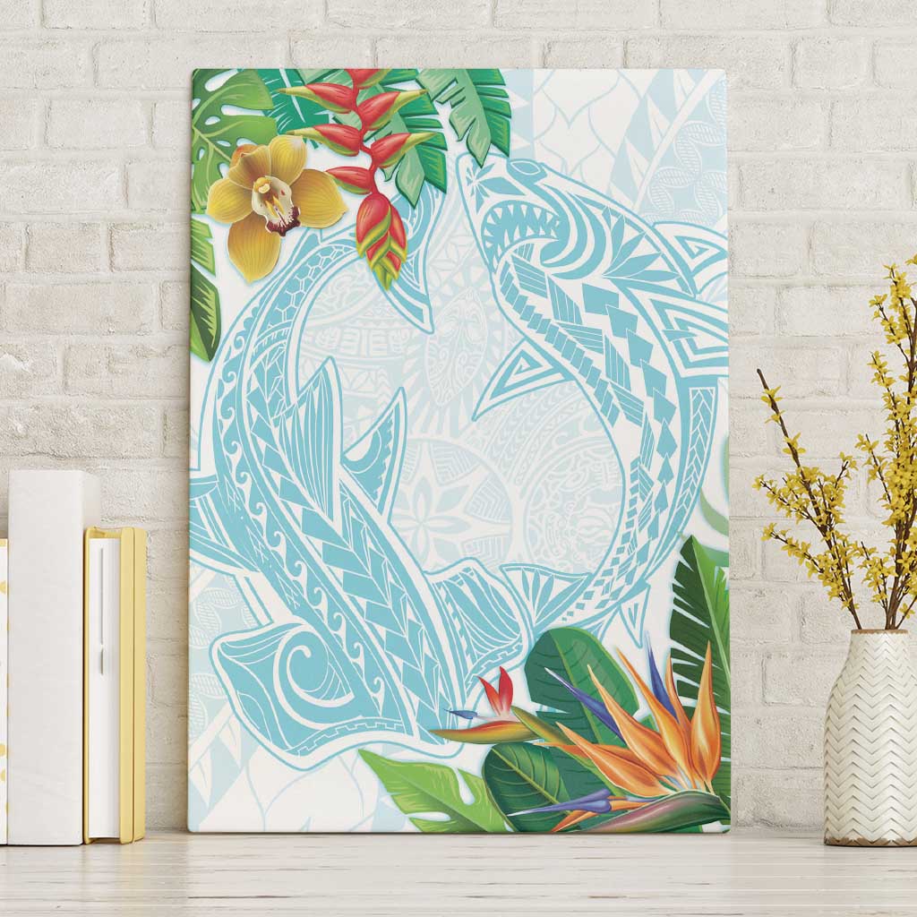 Polynesia Canvas Wall Art Sharks Duo Tropical Turquoise LT7 Without Frame Turquoise - Polynesian Pride