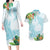 Polynesia Couples Matching Long Sleeve Bodycon Dress and Hawaiian Shirt Sharks Duo Tropical Turquoise