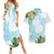 Polynesia Couples Matching Summer Maxi Dress and Hawaiian Shirt Sharks Duo Tropical Turquoise