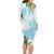 Polynesia Family Matching Long Sleeve Bodycon Dress and Hawaiian Shirt Sharks Duo Tropical Turquoise