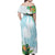 Polynesia Family Matching Off Shoulder Maxi Dress and Hawaiian Shirt Sharks Duo Tropical Turquoise