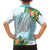 Polynesia Family Matching Off Shoulder Short Dress and Hawaiian Shirt Sharks Duo Tropical Turquoise