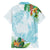 Polynesia Family Matching Short Sleeve Bodycon Dress and Hawaiian Shirt Sharks Duo Tropical Turquoise