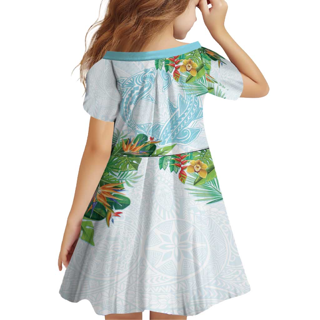 Polynesia Family Matching Summer Maxi Dress and Hawaiian Shirt Sharks Duo Tropical Turquoise LT7 - Polynesian Pride