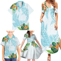 Polynesia Family Matching Summer Maxi Dress and Hawaiian Shirt Sharks Duo Tropical Turquoise LT7 - Polynesian Pride