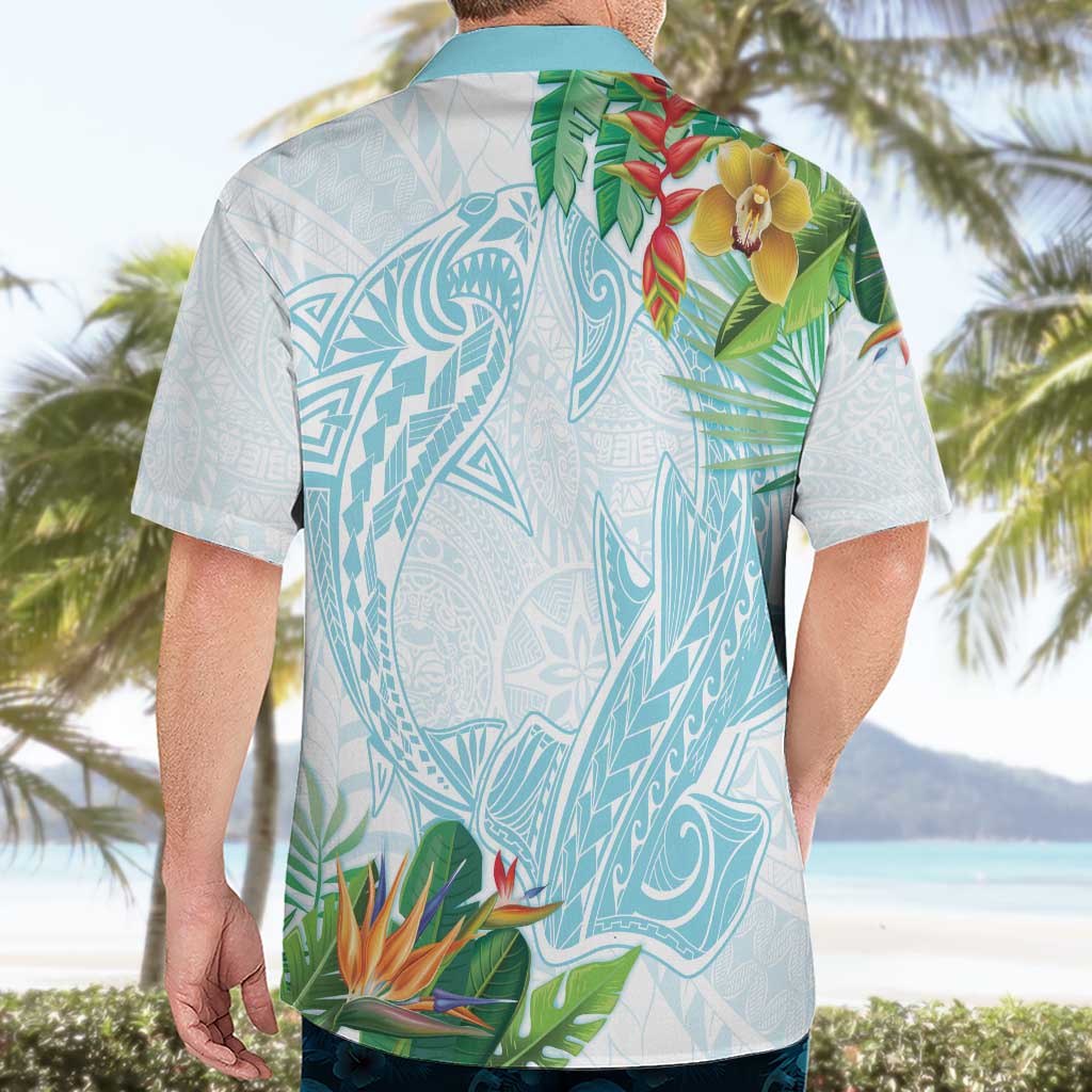 Polynesia Hawaiian Shirt Sharks Duo Tropical Turquoise LT7 - Polynesian Pride
