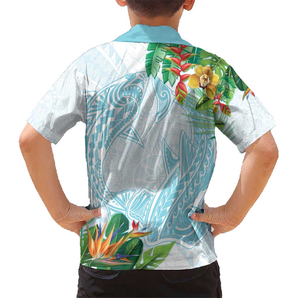 Polynesia Hawaiian Shirt Sharks Duo Tropical Turquoise LT7 - Polynesian Pride