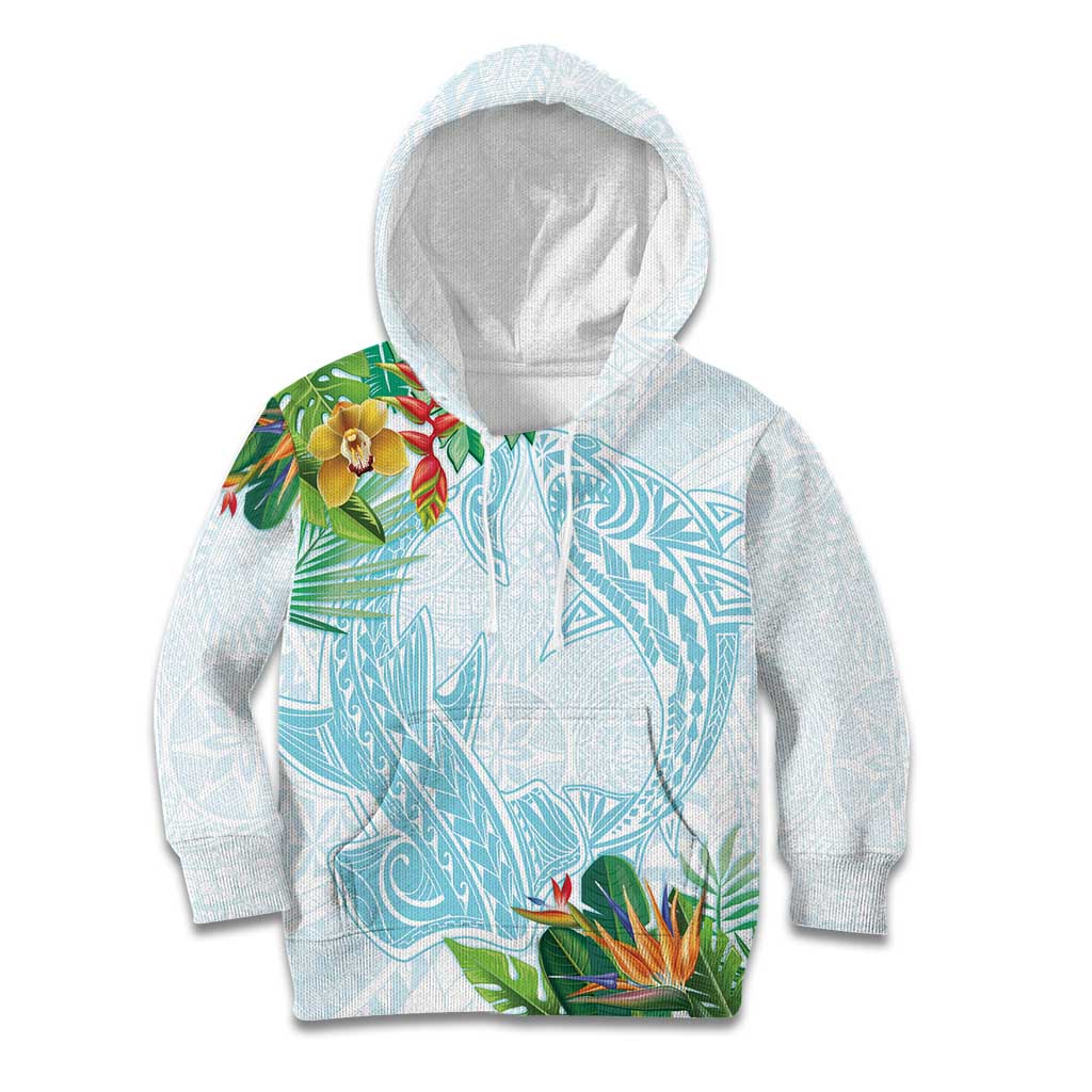 Polynesia Kid Hoodie Sharks Duo Tropical Turquoise