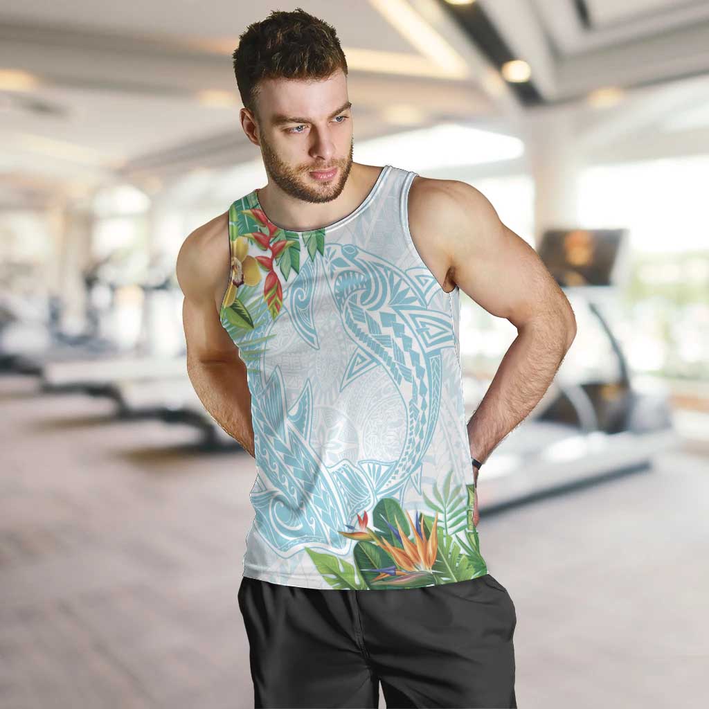 Polynesia Men Tank Top Sharks Duo Tropical Turquoise