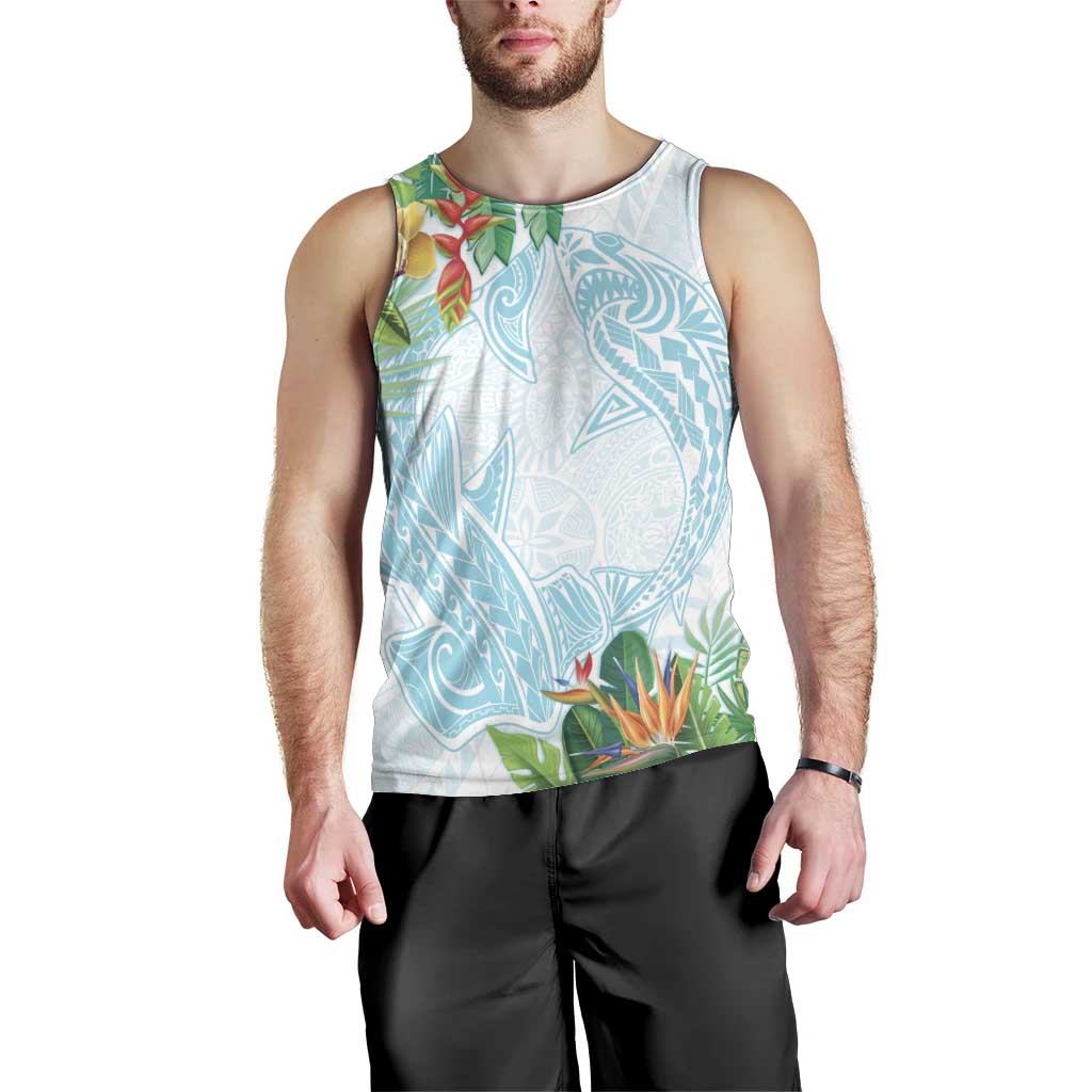 Polynesia Men Tank Top Sharks Duo Tropical Turquoise LT7 - Polynesian Pride
