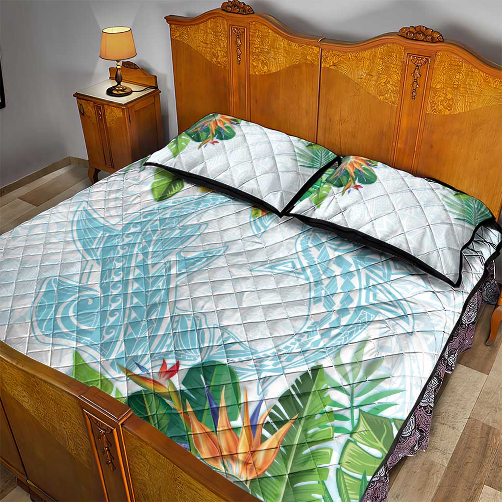 Polynesia Quilt Bed Set Sharks Duo Tropical Turquoise LT7 - Polynesian Pride