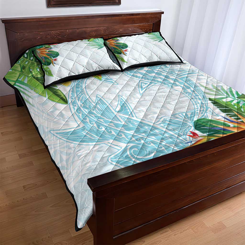 Polynesia Quilt Bed Set Sharks Duo Tropical Turquoise LT7 - Polynesian Pride
