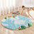 Polynesia Round Carpet Sharks Duo Tropical Turquoise