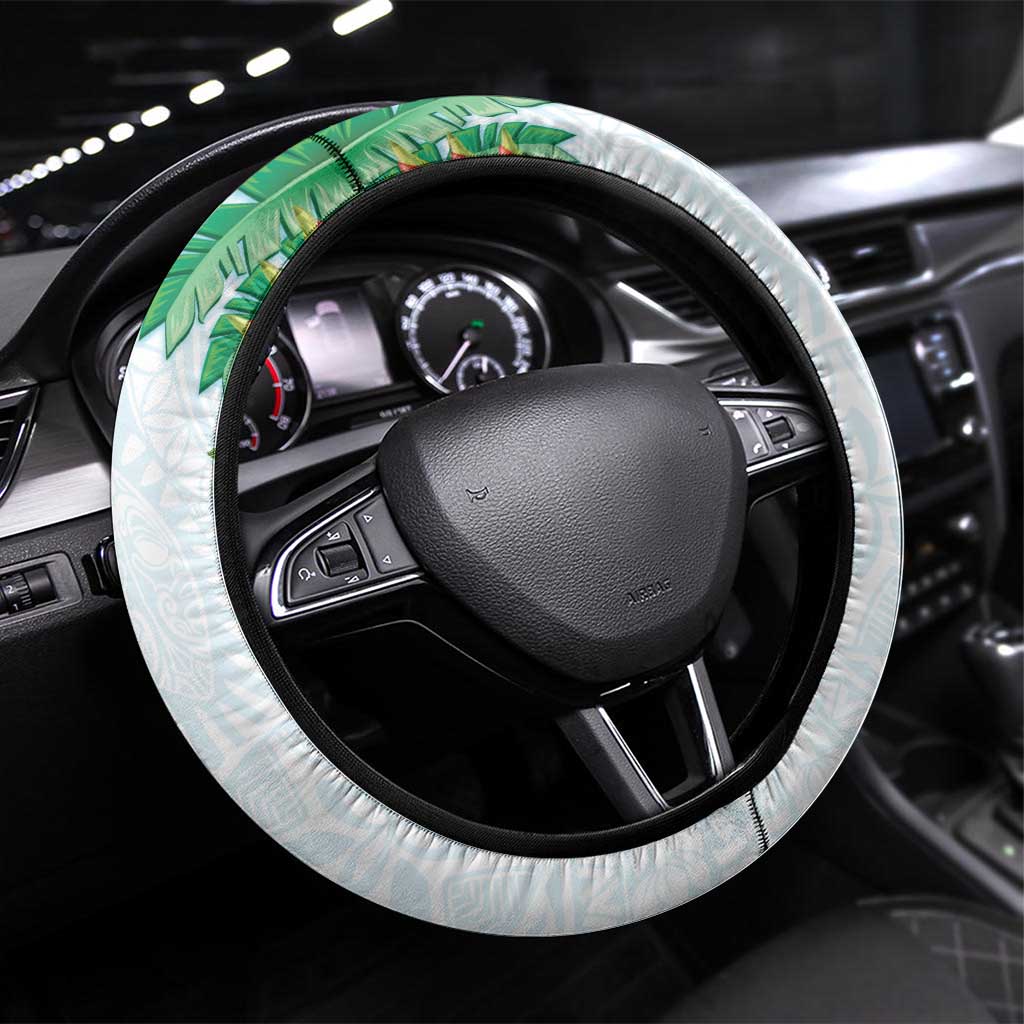 Polynesia Steering Wheel Cover Sharks Duo Tropical Turquoise LT7 Universal Fit Turquoise - Polynesian Pride