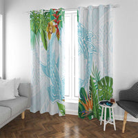Polynesia Window Curtain Sharks Duo Tropical Turquoise LT7 With Grommets Turquoise - Polynesian Pride