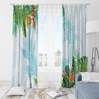 Polynesia Window Curtain Sharks Duo Tropical Turquoise LT7 - Polynesian Pride