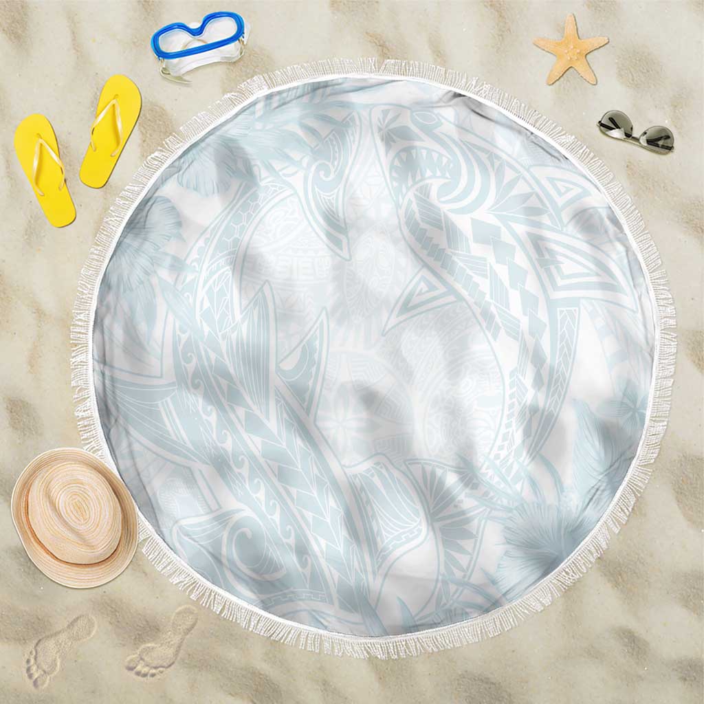 Polynesia Beach Blanket Sharks Duo Tropical Off White LT7 One Size 150cm White - Polynesian Pride