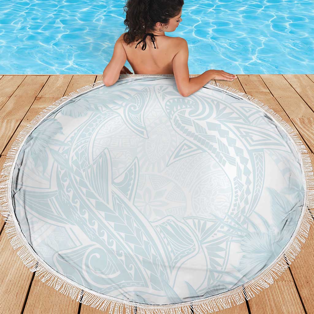 Polynesia Beach Blanket Sharks Duo Tropical Off White LT7 - Polynesian Pride