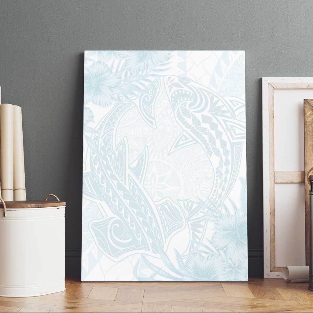 Polynesia Canvas Wall Art Sharks Duo Tropical Off White LT7 - Polynesian Pride