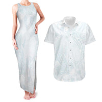 Polynesia Couples Matching Tank Maxi Dress and Hawaiian Shirt Sharks Duo Tropical Off White LT7 White - Polynesian Pride