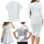 Polynesia Family Matching Long Sleeve Bodycon Dress and Hawaiian Shirt Sharks Duo Tropical Off White