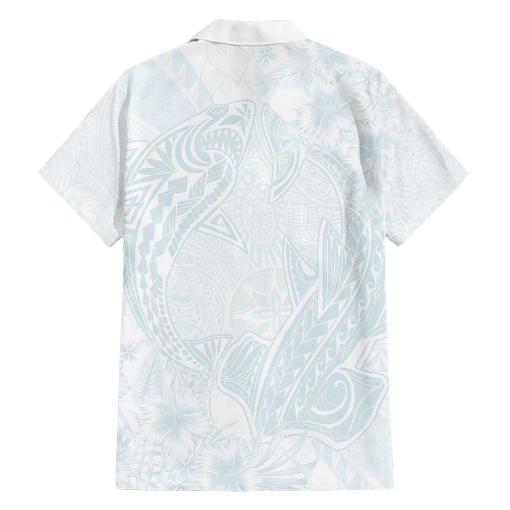 Polynesia Family Matching Off Shoulder Maxi Dress and Hawaiian Shirt Sharks Duo Tropical Off White LT7 - Polynesian Pride