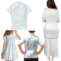 Polynesia Family Matching Puletasi and Hawaiian Shirt Sharks Duo Tropical Off White LT7 - Polynesian Pride