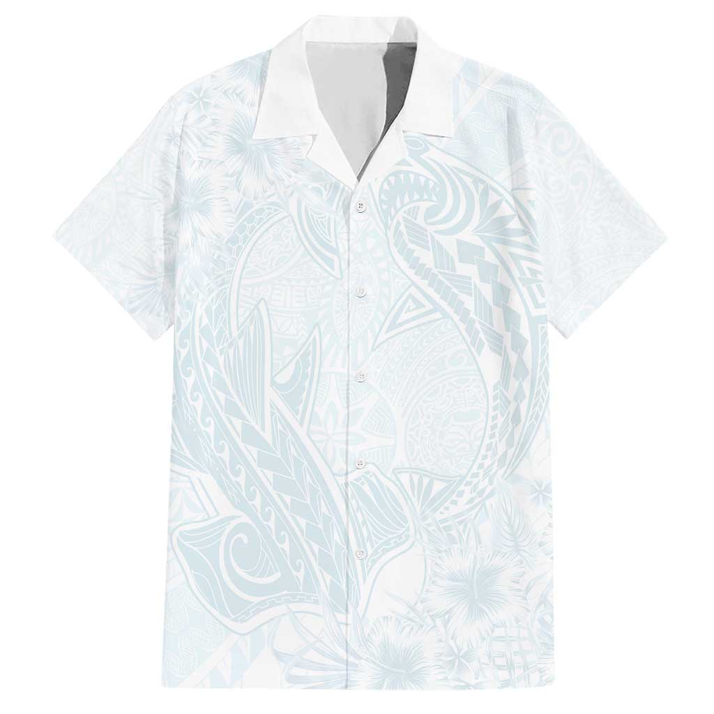 Polynesia Hawaiian Shirt Sharks Duo Tropical Off White LT7 White - Polynesian Pride